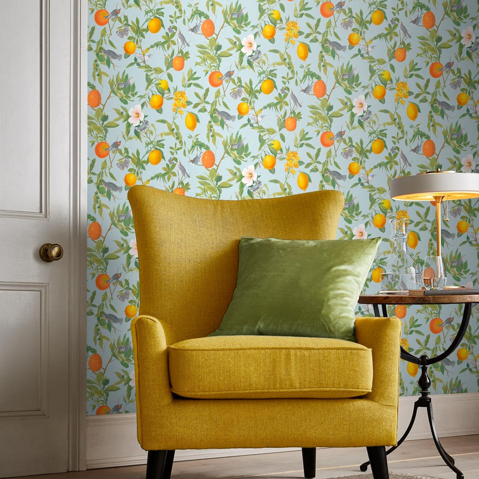 Amalfi Floral Wallpaper 105640 By Graham Brown In Cielo Sky Blue